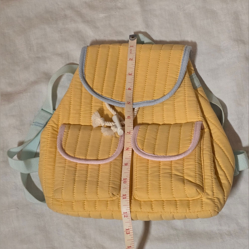Yellow Quilted Mini Backpack/Purse